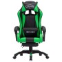 Silla gaming con reposapiés cuero sintético verde y negro de vidaXL, Sillas de oficina - Ref: Foro24-287989, Precio: 182,88 €...