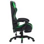 Silla gaming con reposapiés cuero sintético verde y negro de vidaXL, Sillas de oficina - Ref: Foro24-287989, Precio: 182,88 €...