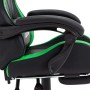 Silla gaming con reposapiés cuero sintético verde y negro de vidaXL, Sillas de oficina - Ref: Foro24-287989, Precio: 182,88 €...