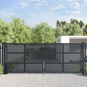 Anthracite gray steel garden gate 400x175 cm by vidaXL, garden gates - Ref: Foro24-154573, Price: 660,99 €, Discount: %