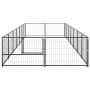 Steel dog kennel 14 m² black by vidaXL, Dog kennels and fences - Ref: Foro24-3082114, Price: 301,77 €, Discount: %