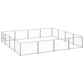 Silberner Zwinger 16 m² aus Stahl von vidaXL, Hundehütten und Zäune - Ref: Foro24-3082150, Preis: 248,57 €, Rabatt: %