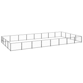 Steel kennel 32 m² black by vidaXL, Dog kennels and fences - Ref: Foro24-3082147, Price: 404,47 €, Discount: %