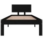 Black single solid wood bed frame 75x190 cm by vidaXL, Beds and slatted bases - Ref: Foro24-810459, Price: 115,34 €, Discount: %