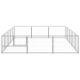 Silver dog kennel 15 m² steel by vidaXL, Dog kennels and fences - Ref: Foro24-3082137, Price: 248,57 €, Discount: %