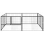 Steel dog kennel 4 m² black by vidaXL, Dog kennels and fences - Ref: Foro24-3082109, Price: 157,41 €, Discount: %