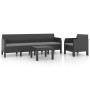 Set de muebles de jardín 3 pzas cojines PP ratán gris antracita de vidaXL, Conjuntos de jardín - Ref: Foro24-3079674, Precio:...