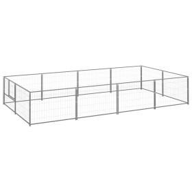 Silberner Zwinger 8 m² aus Stahl von vidaXL, Hundehütten und Zäune - Ref: Foro24-3082120, Preis: 189,53 €, Rabatt: %