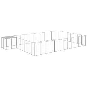 Silver kennel 30.25 m² steel by vidaXL, Dog kennels and fences - Ref: Foro24-3082236, Price: 572,04 €, Discount: %