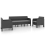 Set de muebles jardín 3 piezas cojines PP ratán gris antracita de vidaXL, Conjuntos de jardín - Ref: Foro24-3079672, Precio: ...