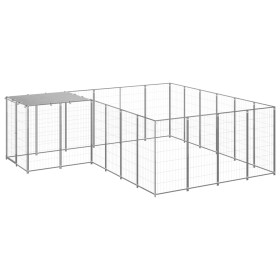 Silver dog kennel 8.47 m² steel by vidaXL, Dog kennels and fences - Ref: Foro24-3082219, Price: 305,39 €, Discount: %