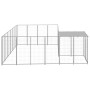 Silver dog kennel 8.47 m² steel by vidaXL, Dog kennels and fences - Ref: Foro24-3082219, Price: 305,71 €, Discount: %