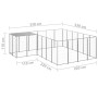 Silver dog kennel 8.47 m² steel by vidaXL, Dog kennels and fences - Ref: Foro24-3082219, Price: 305,71 €, Discount: %