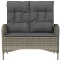 Reclining garden bench with gray PE rattan cushions 107 cm by vidaXL, garden benches - Ref: Foro24-319893, Price: 158,52 €, D...