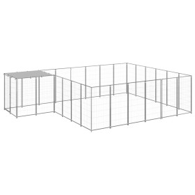 Silver kennel 12.1 m² steel by vidaXL, Dog kennels and fences - Ref: Foro24-3082220, Price: 373,48 €, Discount: %