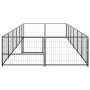 Steel kennel 12 m² black by vidaXL, Dog kennels and fences - Ref: Foro24-3082113, Price: 277,17 €, Discount: %