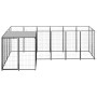 Black kennel 4.84 m² steel by vidaXL, Dog kennels and fences - Ref: Foro24-3082211, Price: 297,32 €, Discount: %