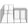 Black kennel 4.84 m² steel by vidaXL, Dog kennels and fences - Ref: Foro24-3082211, Price: 297,32 €, Discount: %