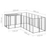 Black kennel 4.84 m² steel by vidaXL, Dog kennels and fences - Ref: Foro24-3082211, Price: 297,32 €, Discount: %