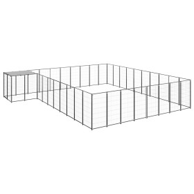 Black kennel 25.41 m² steel by vidaXL, Dog kennels and fences - Ref: Foro24-3082240, Price: 603,99 €, Discount: %