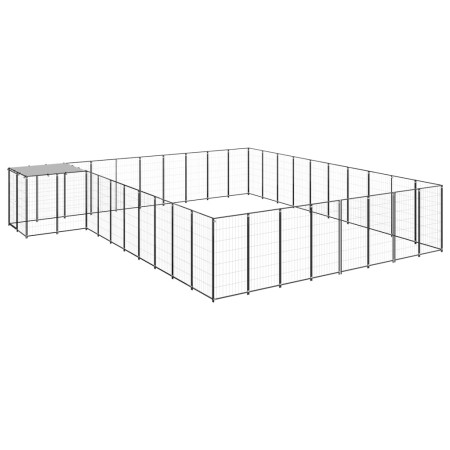 Black kennel 25.41 m² steel by vidaXL, Dog kennels and fences - Ref: Foro24-3082240, Price: 603,21 €, Discount: %