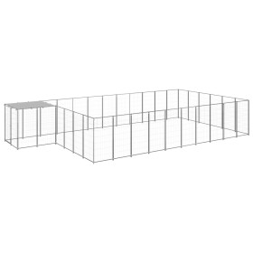 Silver kennel 19.36 m² steel by vidaXL, Dog kennels and fences - Ref: Foro24-3082222, Price: 474,24 €, Discount: %