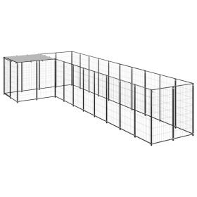 Black kennel 7.26 m² steel by vidaXL, Dog kennels and fences - Ref: Foro24-3082237, Price: 413,49 €, Discount: %