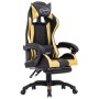 Gaming-Stuhl mit Fußstütze aus schwarzem und goldenem Kunstleder von vidaXL, Bürostühle - Ref: Foro24-287988, Preis: 180,97 €...