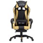 Silla gaming con reposapiés cuero sintético negro y dorado de vidaXL, Sillas de oficina - Ref: Foro24-287988, Precio: 180,97 ...