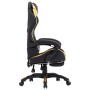 Silla gaming con reposapiés cuero sintético negro y dorado de vidaXL, Sillas de oficina - Ref: Foro24-287988, Precio: 180,97 ...