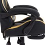 Silla gaming con reposapiés cuero sintético negro y dorado de vidaXL, Sillas de oficina - Ref: Foro24-287988, Precio: 180,97 ...