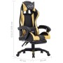 Gaming chair with footrest black and gold synthetic leather by vidaXL, Office chairs - Ref: Foro24-287988, Price: 170,01 €, D...