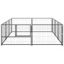 Steel kennel 6 m² black by vidaXL, Dog kennels and fences - Ref: Foro24-3082110, Price: 180,00 €, Discount: %