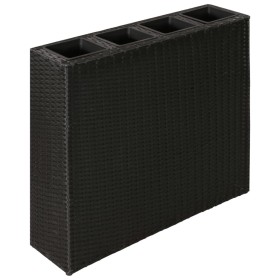 Tall planter with 4 black synthetic rattan pots by vidaXL, Pots and planters - Ref: Foro24-41084, Price: 135,17 €, Discount: %