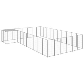 Silberner Zwinger 19,36 m² Stahl von vidaXL, Hundehütten und Zäune - Ref: Foro24-3082245, Preis: 471,99 €, Rabatt: %