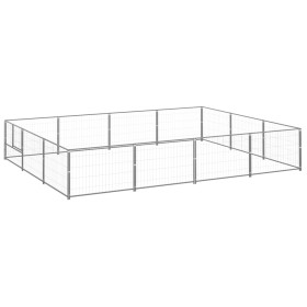 Silberner Zwinger 12 m² aus Stahl von vidaXL, Hundehütten und Zäune - Ref: Foro24-3082136, Preis: 205,63 €, Rabatt: %