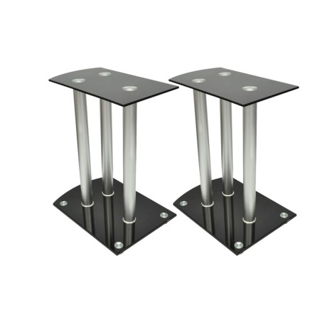 Lautsprecherständer aus schwarzem Glas und Aluminium, 2 Stück von vidaXL, Lautsprecherständer - Ref: Foro24-50139, Preis: 75,...