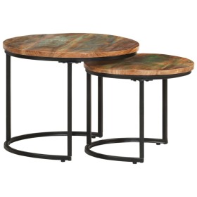 Stackable tables 2 units recycled solid table by vidaXL, Coffee table - Ref: Foro24-338000, Price: 85,32 €, Discount: %