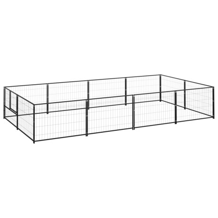 Steel kennel 8 m² black by vidaXL, Dog kennels and fences - Ref: Foro24-3082111, Price: 216,92 €, Discount: %