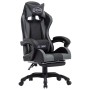 Silla gaming con reposapiés cuero sintético gris y negro de vidaXL, Sillas de oficina - Ref: Foro24-287990, Precio: 191,86 €,...