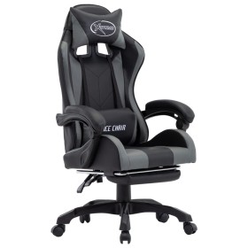 Gaming chair with footrest gray and black synthetic leather by vidaXL, Office chairs - Ref: Foro24-287990, Price: 175,32 €, D...