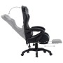 Silla gaming con reposapiés cuero sintético gris y negro de vidaXL, Sillas de oficina - Ref: Foro24-287990, Precio: 173,99 €,...