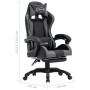 Gaming-Stuhl mit Fußstütze aus grauem und schwarzem Kunstleder von vidaXL, Bürostühle - Ref: Foro24-287990, Preis: 173,99 €, ...