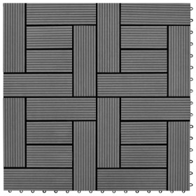 Set of 11 gray WPC tiles 30 x 30 cm, 1 square meter by vidaXL, Floors and carpets - Ref: Foro24-41551, Price: 59,88 €, Discou...