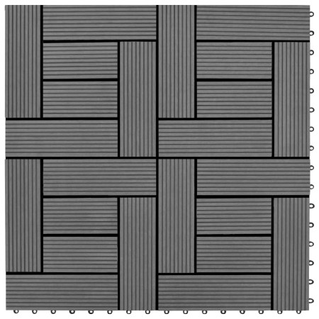 Set of 11 gray WPC tiles 30 x 30 cm, 1 square meter by vidaXL, Floors and carpets - Ref: Foro24-41551, Price: 64,24 €, Discou...