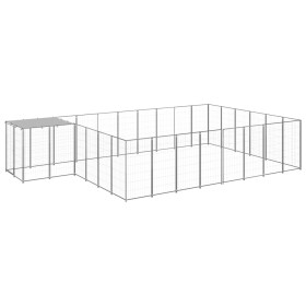 Silver kennel 15.73 m² steel by vidaXL, Dog kennels and fences - Ref: Foro24-3082221, Price: 398,50 €, Discount: %