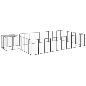 Black kennel 19.36 m² steel by vidaXL, Dog kennels and fences - Ref: Foro24-3082215, Price: 520,46 €, Discount: %