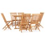 Folding garden dining set 7 pieces solid teak wood by vidaXL, Garden sets - Ref: Foro24-3059988, Price: 594,12 €, Discount: %