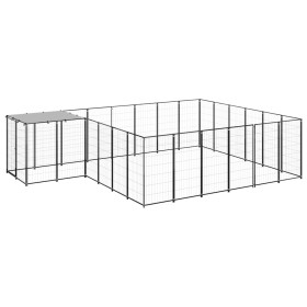 Black kennel 12.1 m² steel by vidaXL, Dog kennels and fences - Ref: Foro24-3082213, Price: 413,49 €, Discount: %