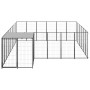 Black kennel 12.1 m² steel by vidaXL, Dog kennels and fences - Ref: Foro24-3082213, Price: 412,16 €, Discount: %